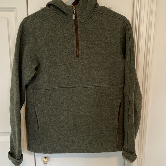 Women’s Patagonia Pressed Wool Green 3/4 Zip Pullover Size Small - Picture 1 of 10